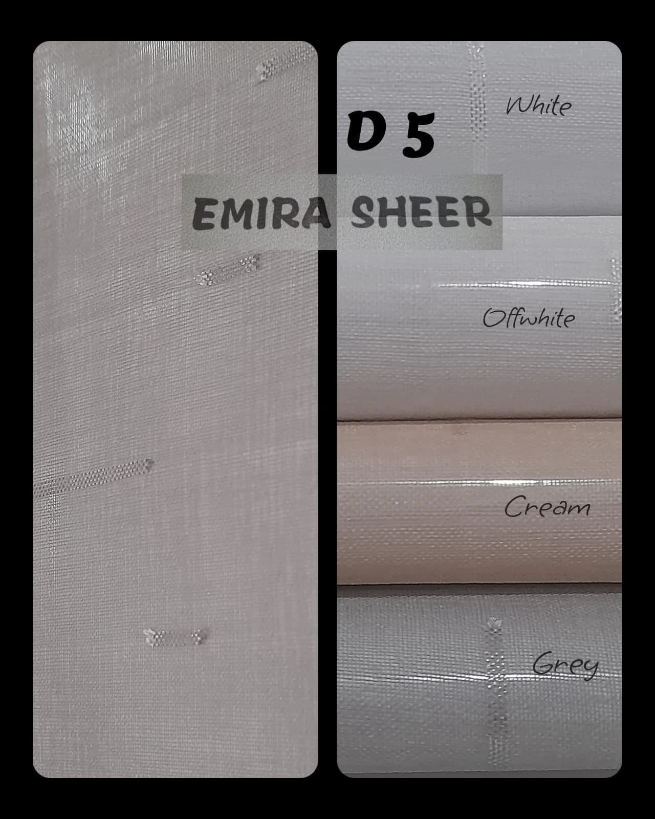 Koleksi Emira Sheer — Offwhite, Cream, Grey